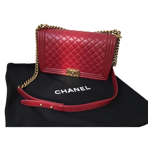 chanel boy bag dark red|Chanel boy bag second hand.